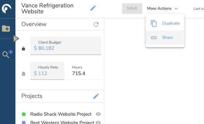 Easily share estimates with parakeeto's new share feature.